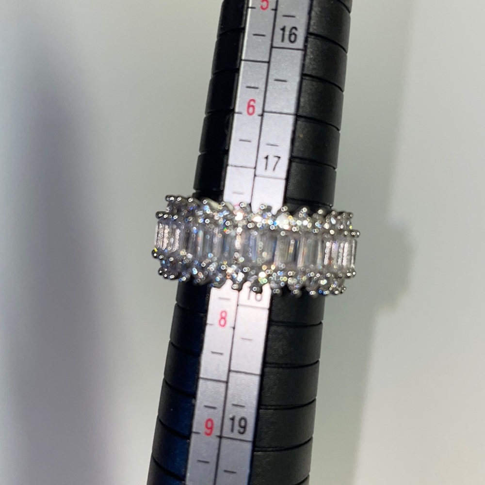 💎925  STERLING LUXURY DIAMOND SILVER  RING - Picture 5 of 8